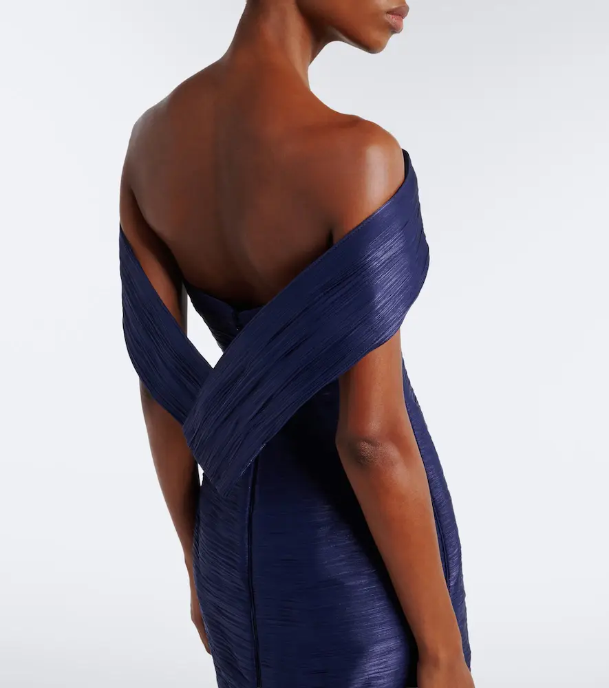 Marmar Halim Pleated off-shoulder gown | Thumbnail 4 Marmar Halim Pleated off-shoulder gown | Thumbnail 4