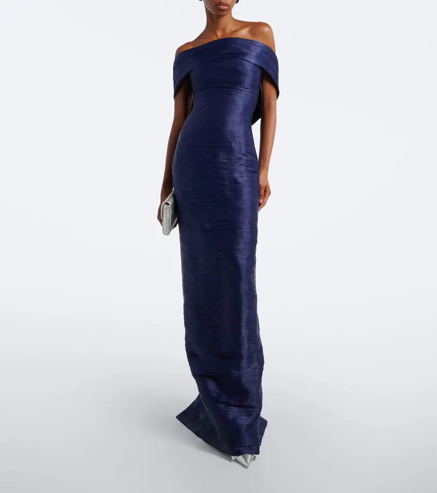 Marmar Halim Pleated off-shoulder gown | Thumbnail 5 Marmar Halim Pleated off-shoulder gown | Thumbnail 5