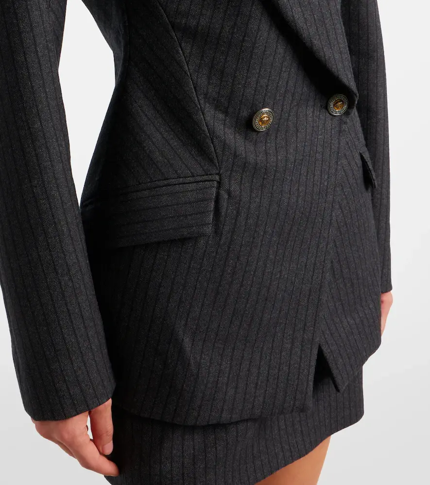 Versace Double-breasted virgin wool twill blazer | Thumbnail 3