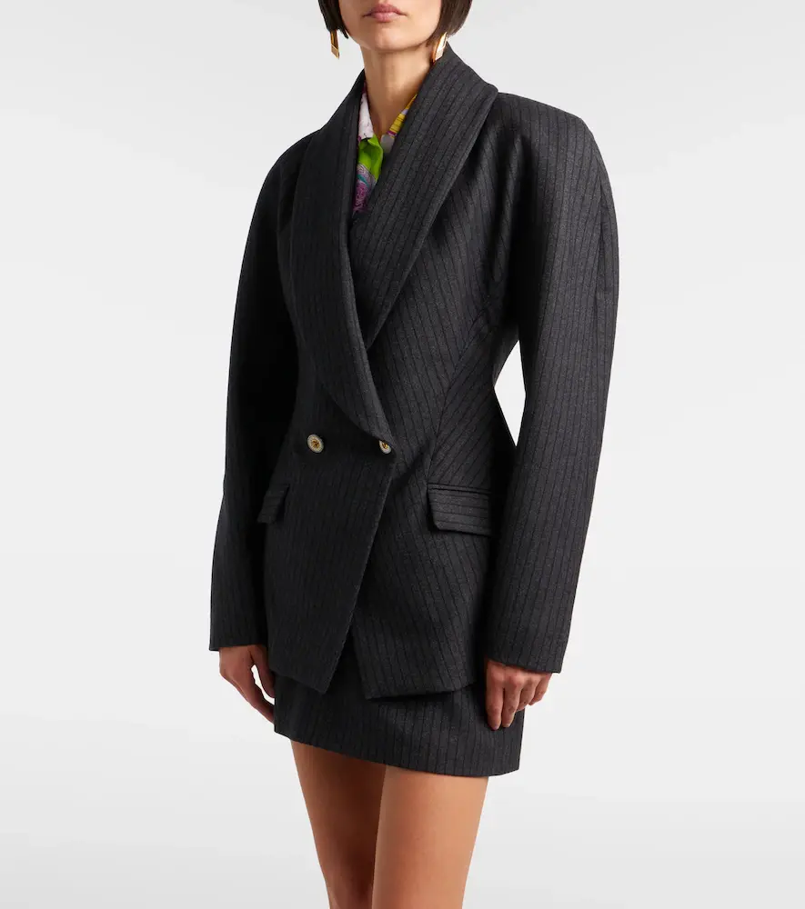 Versace Double-breasted virgin wool twill blazer | Thumbnail 5