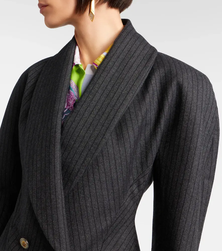 Versace Double-breasted virgin wool twill blazer | Thumbnail 6