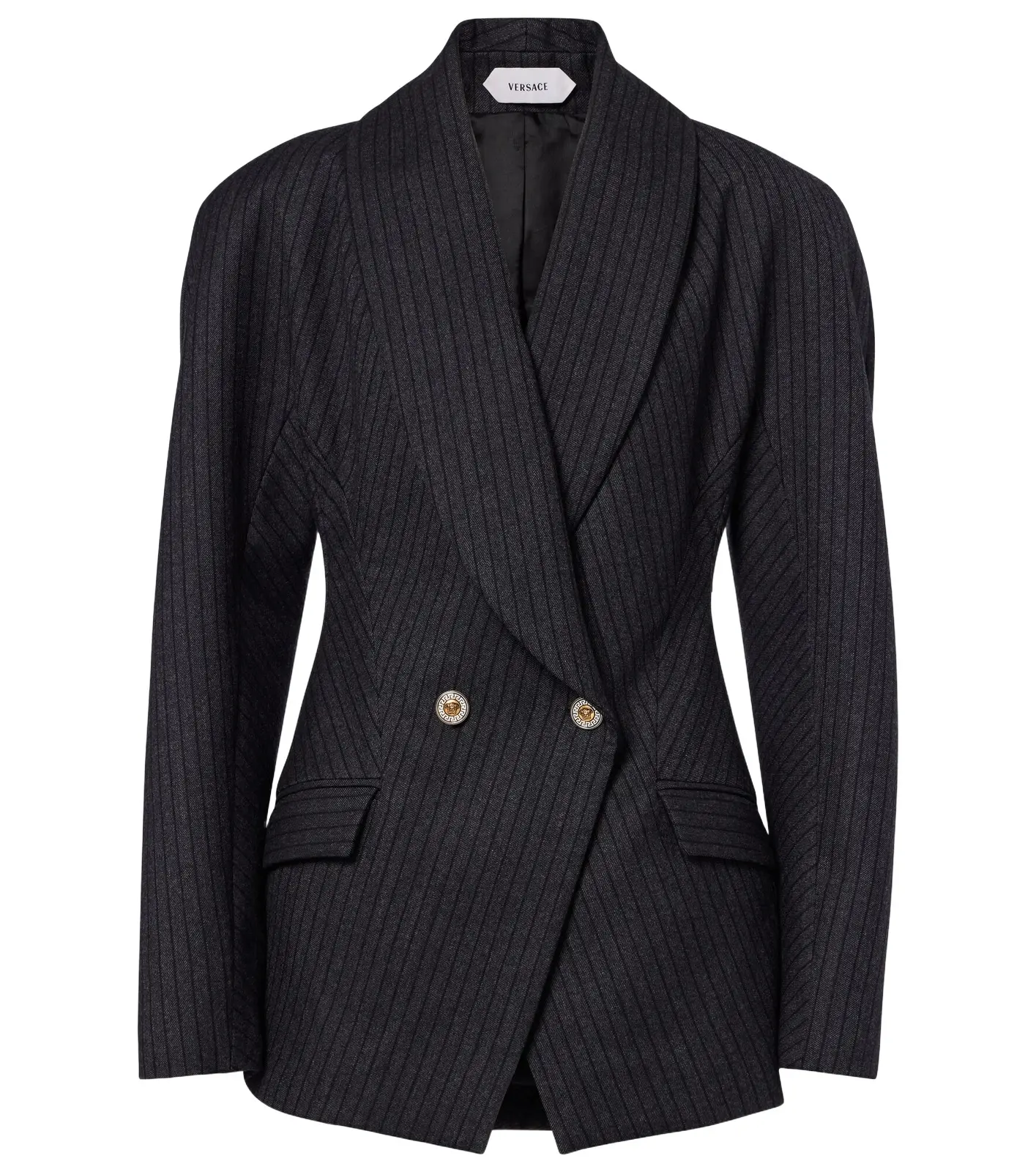Double-breasted virgin wool twill blazer Double-breasted virgin wool twill blazer