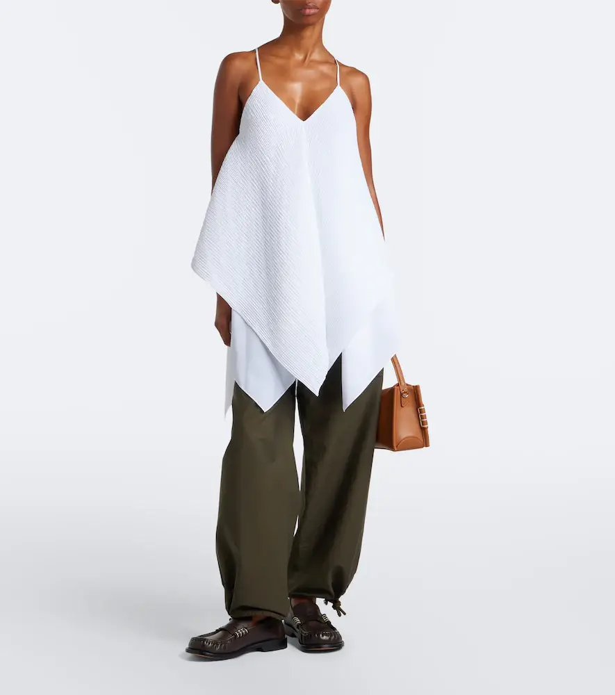 JW Anderson Asymmetric pleated crêpe de chine top | Thumbnail 3 JW Anderson Asymmetric pleated crêpe de chine top | Thumbnail 3