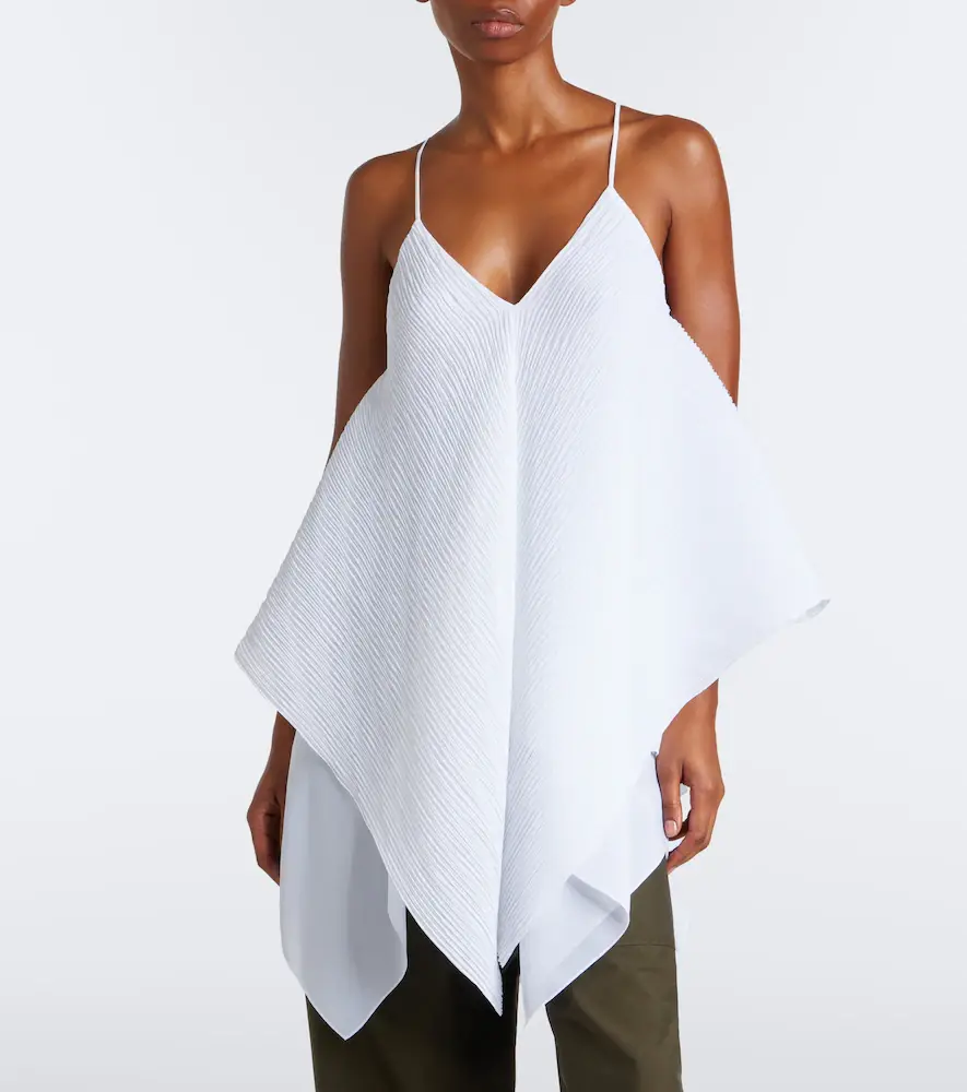 JW Anderson Asymmetric pleated crêpe de chine top | Thumbnail 4 JW Anderson Asymmetric pleated crêpe de chine top | Thumbnail 4