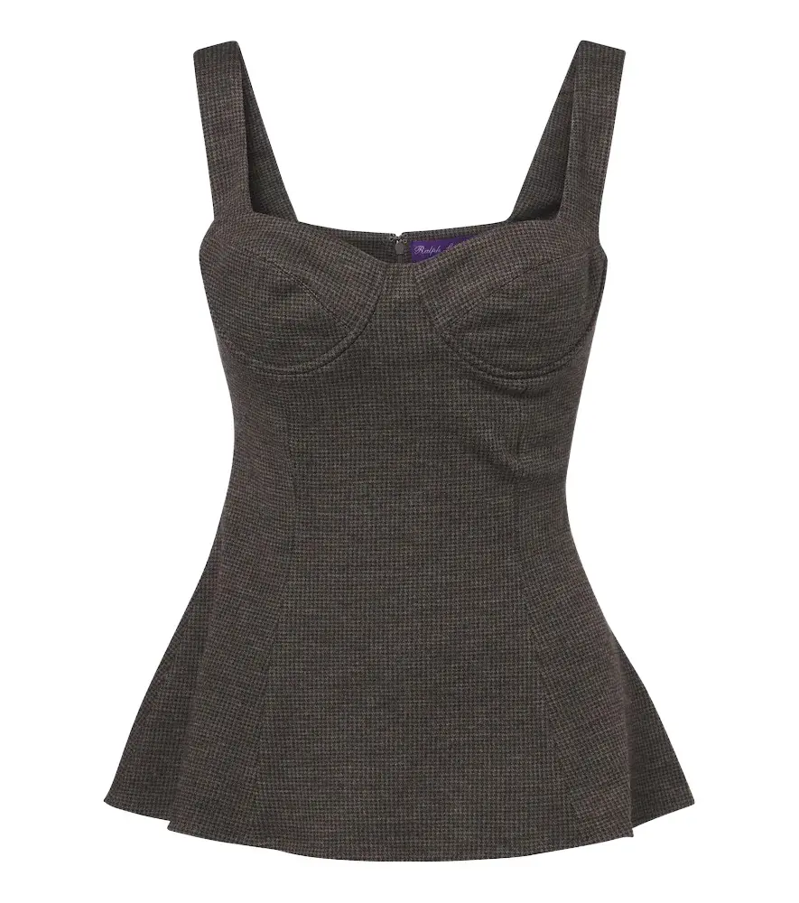 Peplum wool jersey top