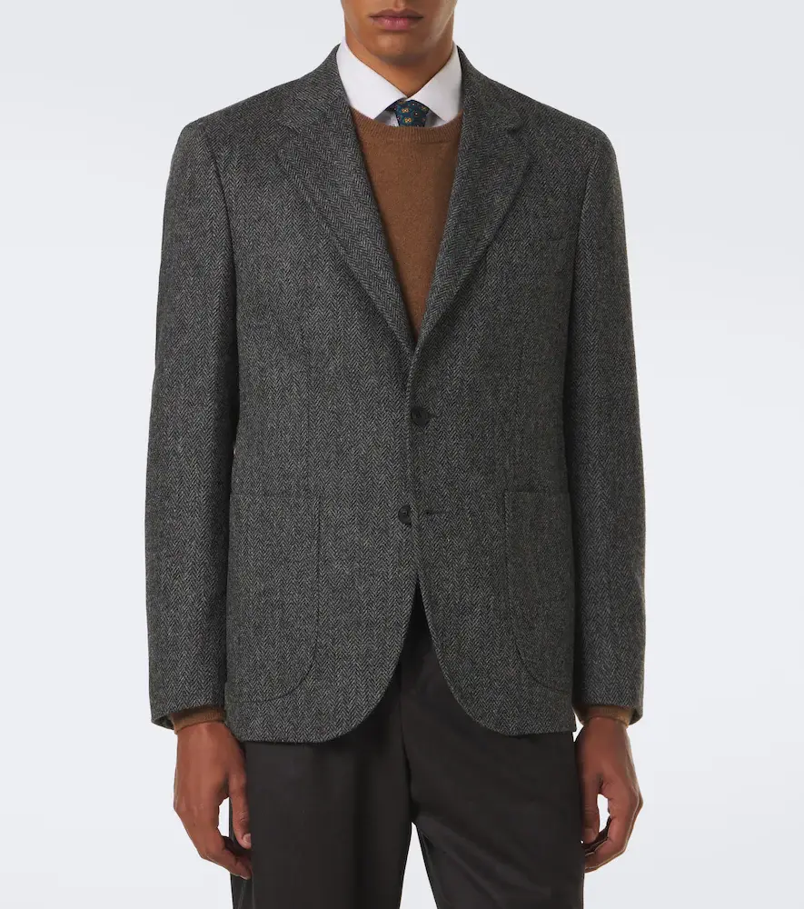 Rubinacci Herringbone virgin wool blazer | Thumbnail 7