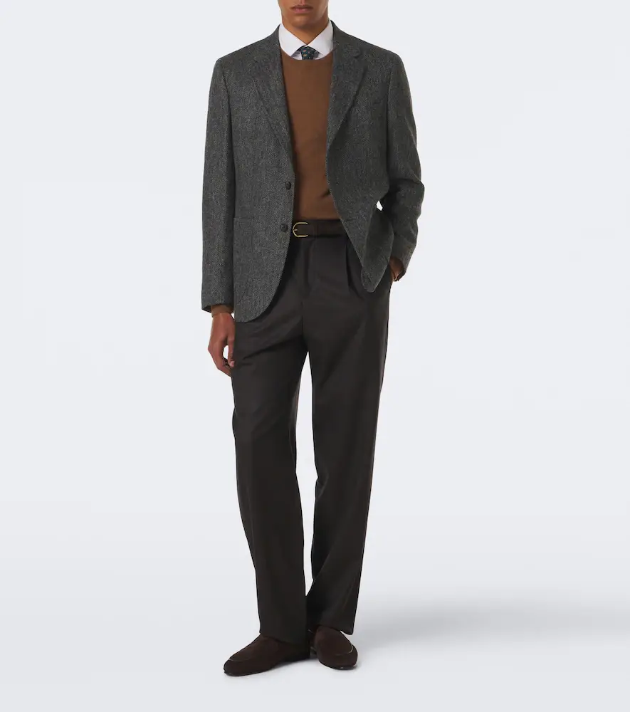 Rubinacci Herringbone virgin wool blazer | Thumbnail 8
