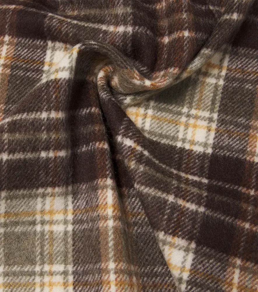 Acne Studios Checked fringed cashmere and wool scarf | Thumbnail 3 Acne Studios Checked fringed cashmere and wool scarf | Thumbnail 3