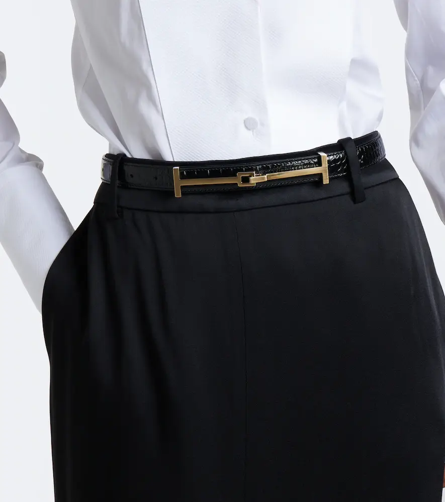 Tom Ford Croc-effect leather belt | Thumbnail 3 Tom Ford Croc-effect leather belt | Thumbnail 3