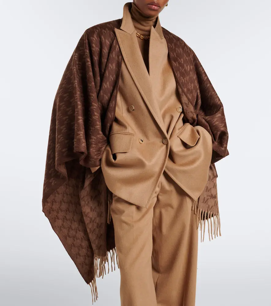 Max Mara Fringed camel hair shawl | Thumbnail 2