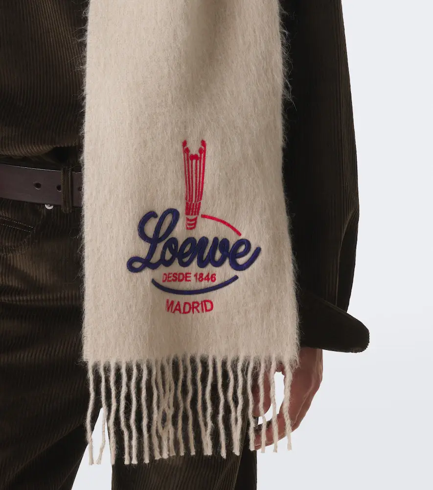 Loewe Logo alpaca and wool scarf | Thumbnail 2