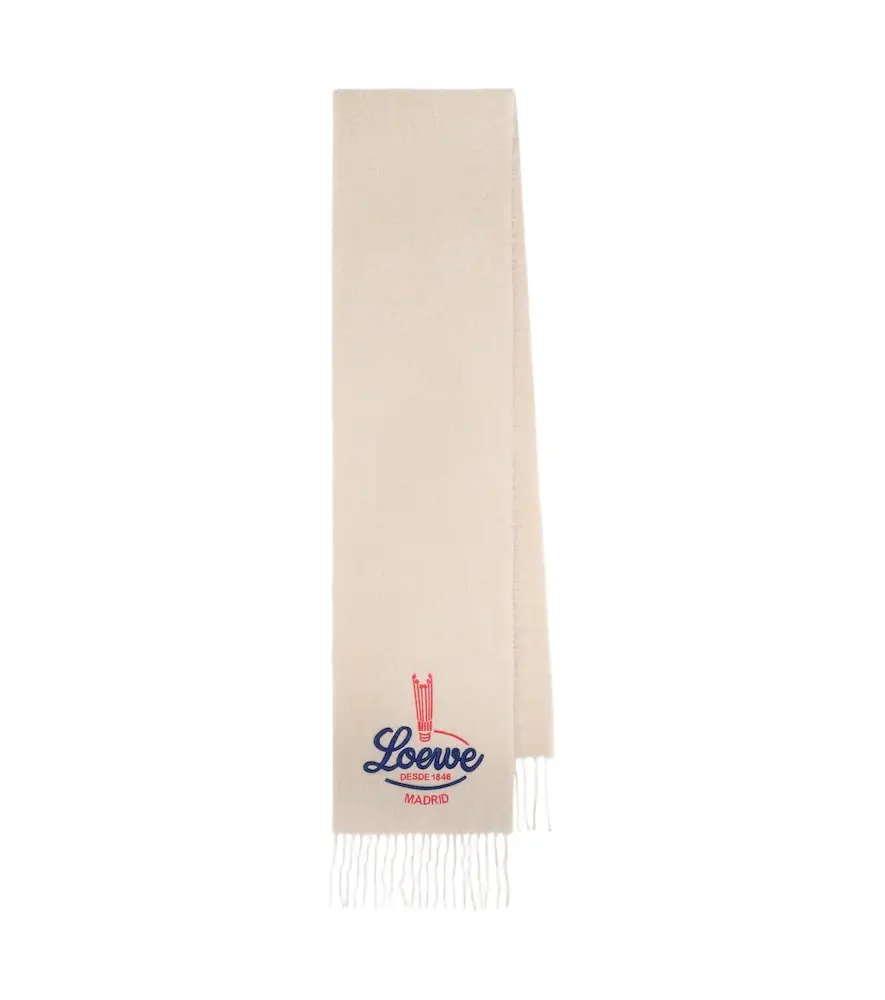 Loewe Logo alpaca and wool scarf