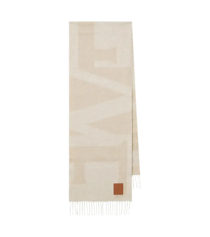 Loewe Logo jacquard cashmere scarf