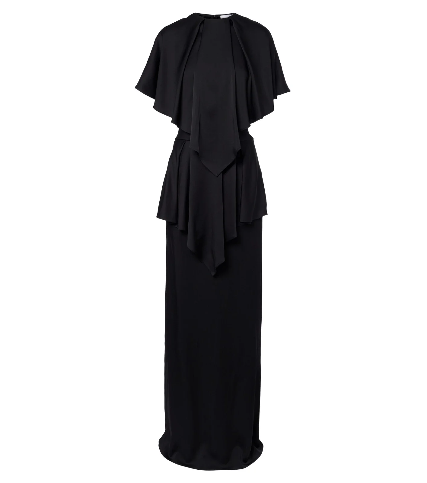 Caped satin gown Caped satin gown