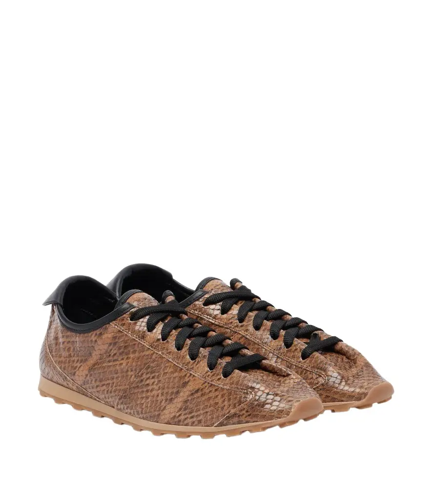 Jacquemus Tennis snake-effect leather sneakers
