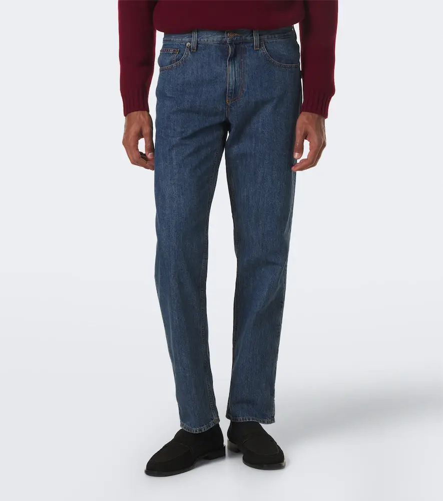 Burberry Leather-trimmed straight jeans | Thumbnail 3 Burberry Leather-trimmed straight jeans | Thumbnail 3