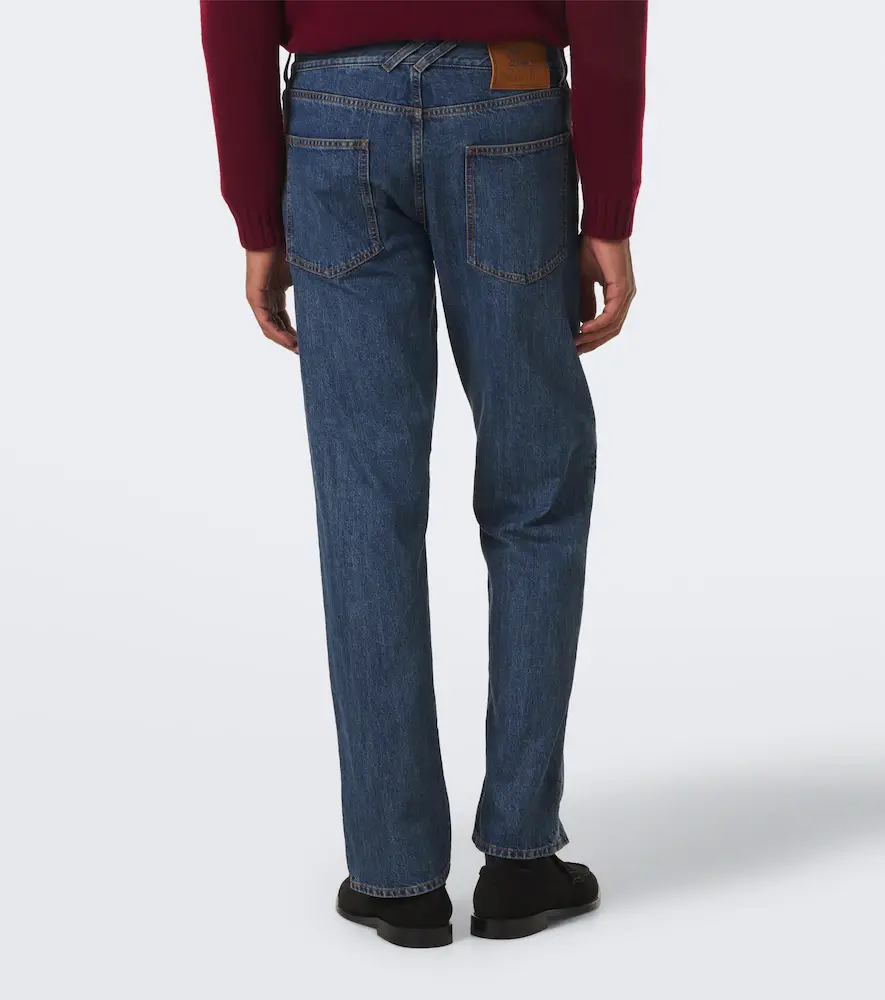 Burberry Leather-trimmed straight jeans | Thumbnail 4 Burberry Leather-trimmed straight jeans | Thumbnail 4