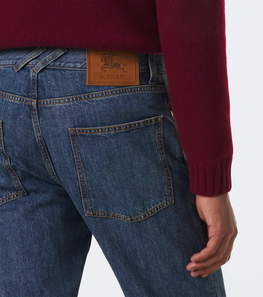 Burberry Leather-trimmed straight jeans | Thumbnail 5 Burberry Leather-trimmed straight jeans | Thumbnail 5