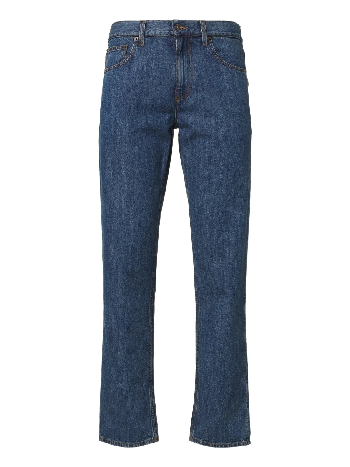 Burberry Leather-trimmed straight jeans