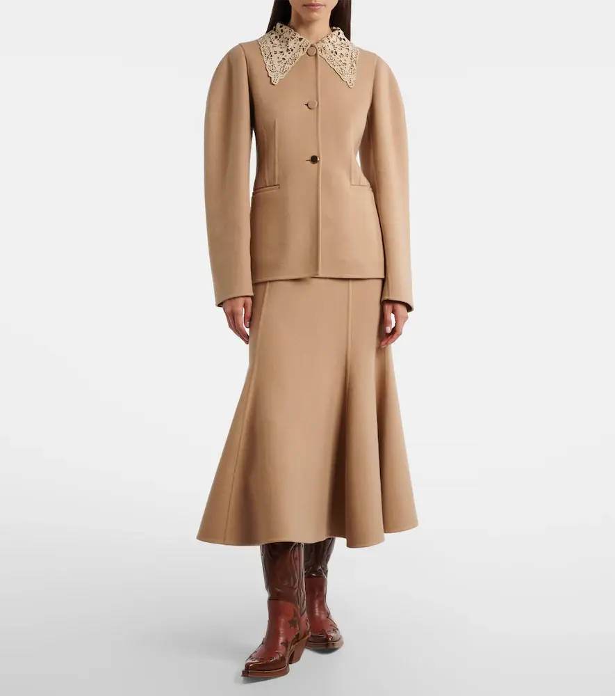 Gabriela Hearst Patterson cashmere midi skirt | Thumbnail 2