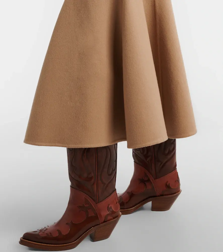 Gabriela Hearst Patterson cashmere midi skirt | Thumbnail 4