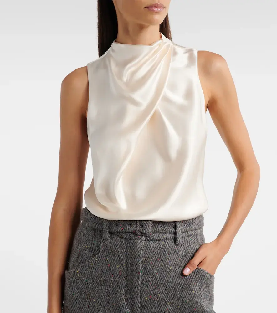 Gabriela Hearst Melina Top in Ivory Silk Satin | Thumbnail 3 Gabriela Hearst Melina Top in Ivory Silk Satin | Thumbnail 3