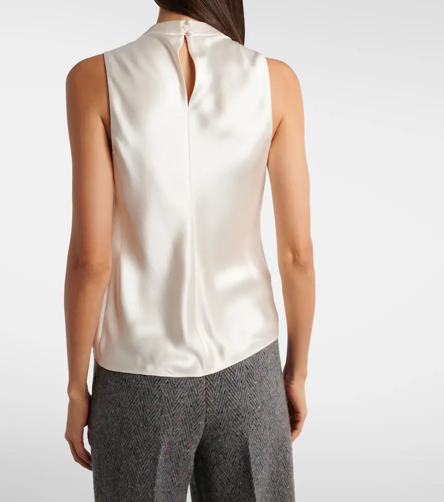 Gabriela Hearst Melina Top in Ivory Silk Satin | Thumbnail 4 Gabriela Hearst Melina Top in Ivory Silk Satin | Thumbnail 4