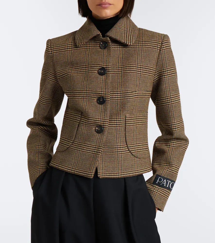 Patou Prince of Wales check jacket | Thumbnail 6 Patou Prince of Wales check jacket | Thumbnail 6