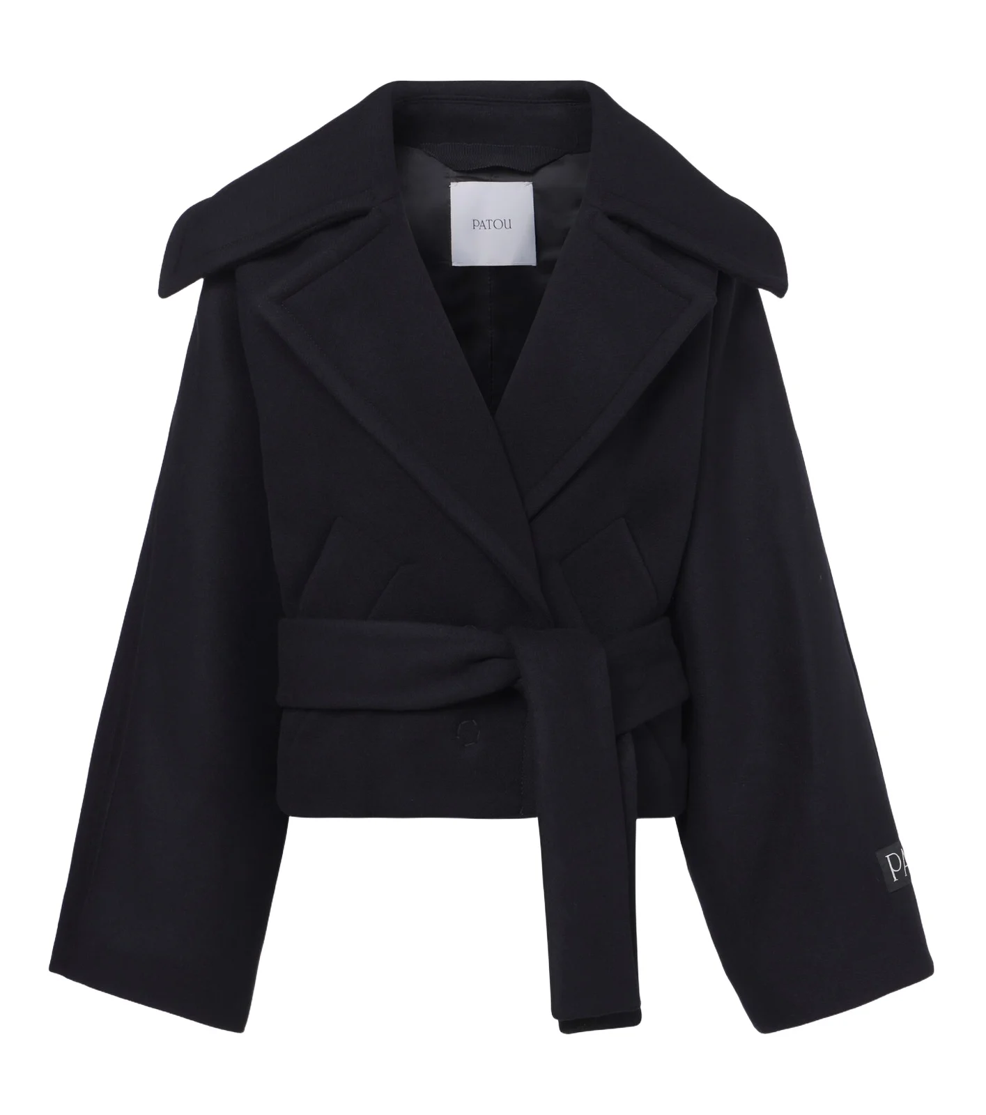 Patou Belted wool and silk peacoat