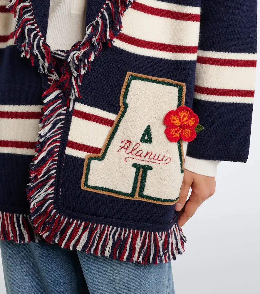 Alanui Rugby Club fringed virgin wool wrap cardigan | Thumbnail 2 Alanui Rugby Club fringed virgin wool wrap cardigan | Thumbnail 2