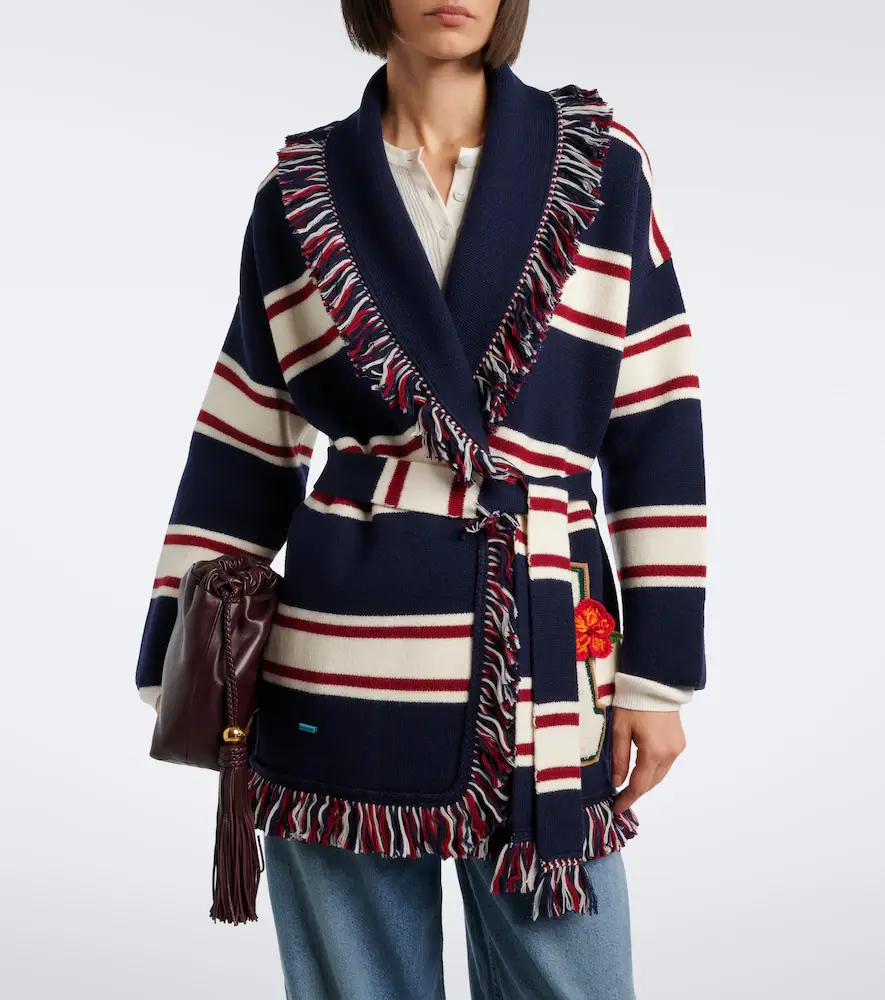 Alanui Rugby Club fringed virgin wool wrap cardigan | Thumbnail 3 Alanui Rugby Club fringed virgin wool wrap cardigan | Thumbnail 3
