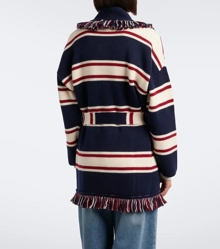 Alanui Rugby Club fringed virgin wool wrap cardigan | Thumbnail 4 Alanui Rugby Club fringed virgin wool wrap cardigan | Thumbnail 4