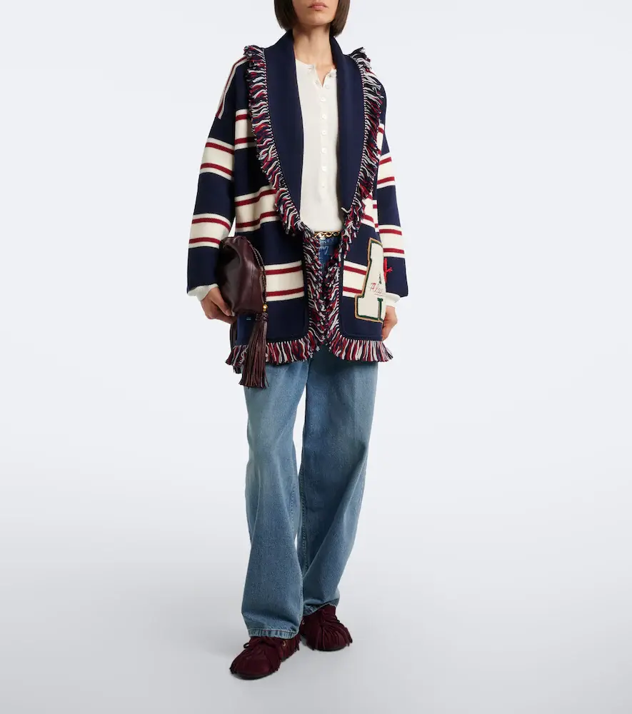 Alanui Rugby Club fringed virgin wool wrap cardigan | Thumbnail 6 Alanui Rugby Club fringed virgin wool wrap cardigan | Thumbnail 6