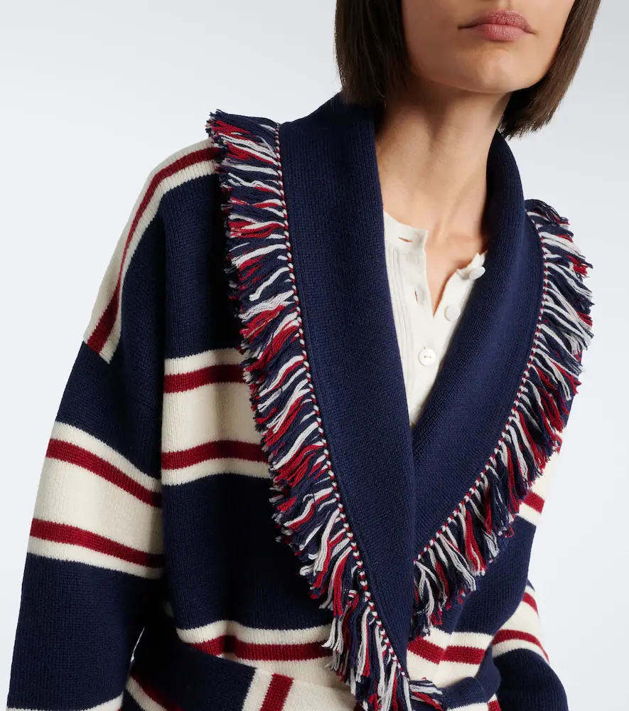 Alanui Rugby Club fringed virgin wool wrap cardigan | Thumbnail 7 Alanui Rugby Club fringed virgin wool wrap cardigan | Thumbnail 7