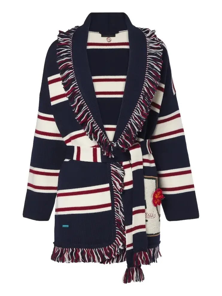 Rugby Club fringed virgin wool wrap cardigan Rugby Club fringed virgin wool wrap cardigan