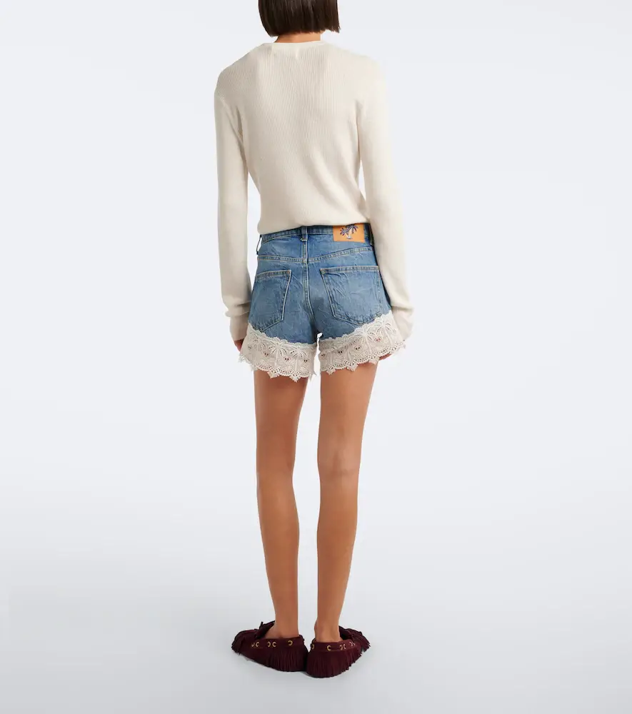 Alanui Romance lace-trimmed denim shorts | Thumbnail 4 Alanui Romance lace-trimmed denim shorts | Thumbnail 4