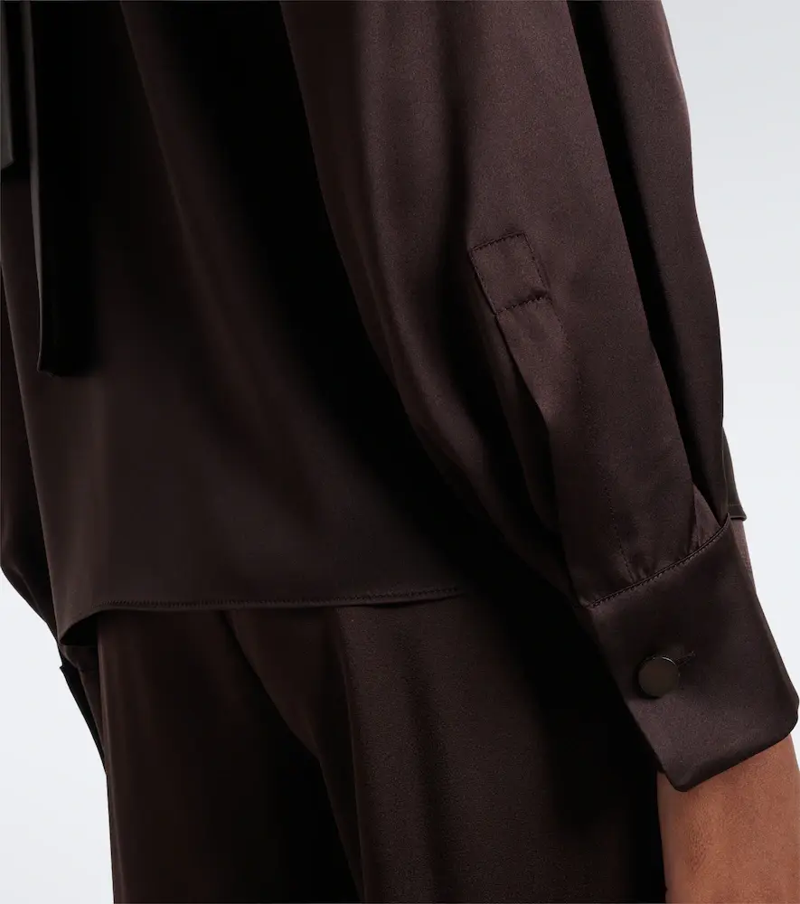Max Mara Elegante scarf-detail silk satin blouse | Thumbnail 2