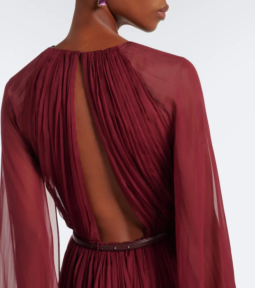 Max Mara Elegante belted silk chiffon gown | Thumbnail 3