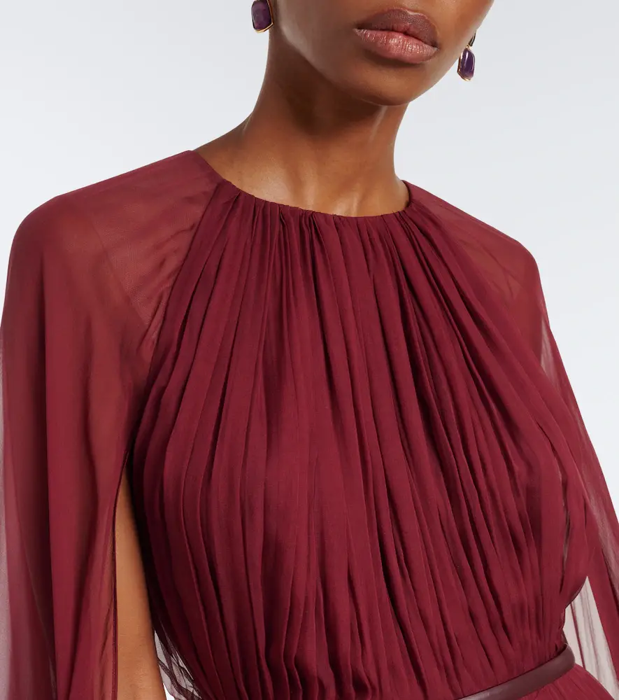 Max Mara Elegante belted silk chiffon gown | Thumbnail 4