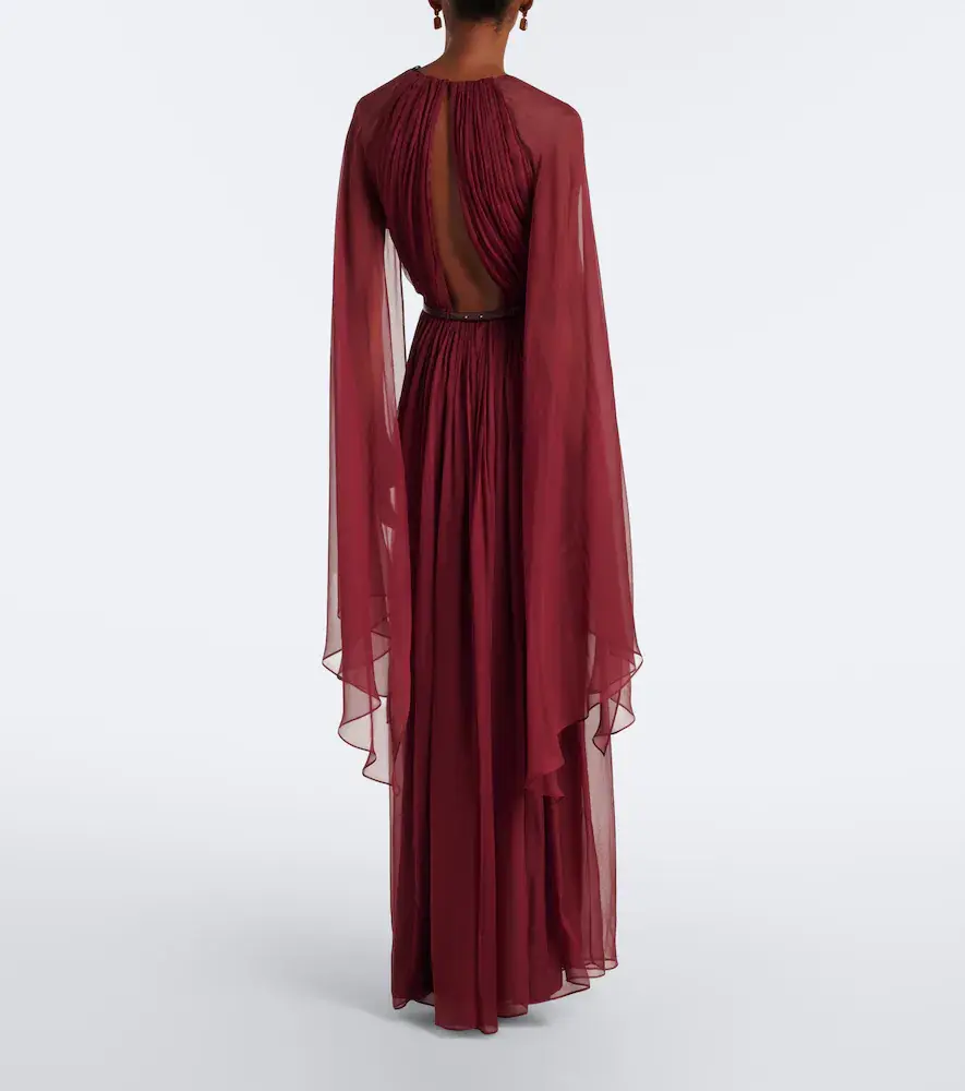 Max Mara Elegante belted silk chiffon gown | Thumbnail 5