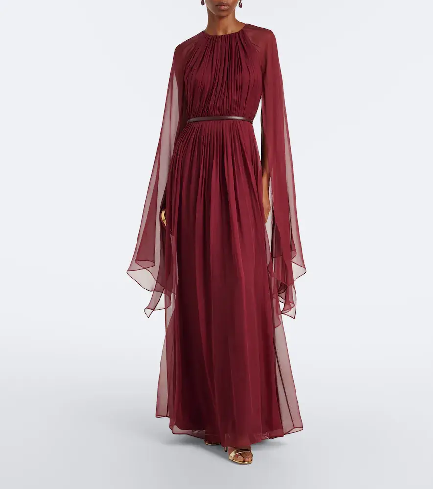 Max Mara Elegante belted silk chiffon gown | Thumbnail 6