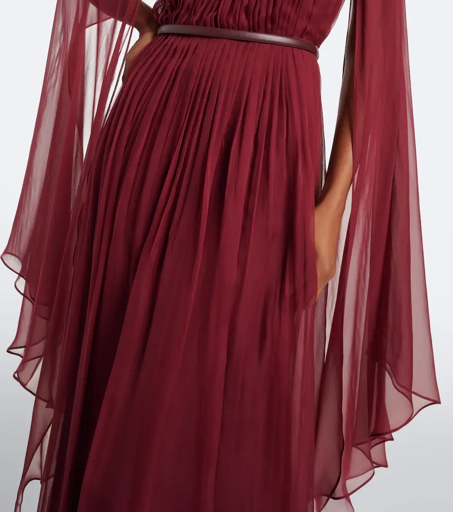Max Mara Elegante belted silk chiffon gown | Thumbnail 7