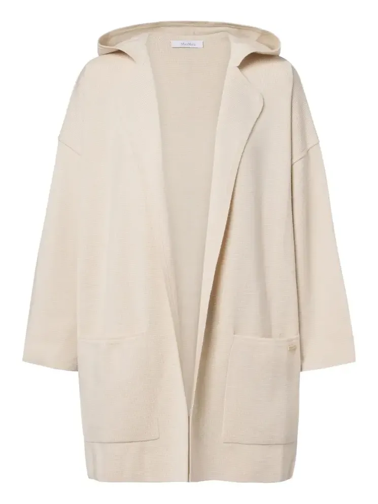 Hooded wool and cashmere cardigan