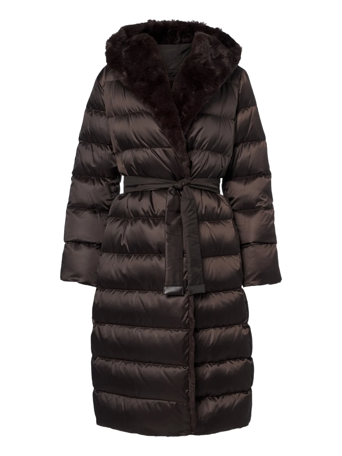 Max Mara Belted hooded puffer coat