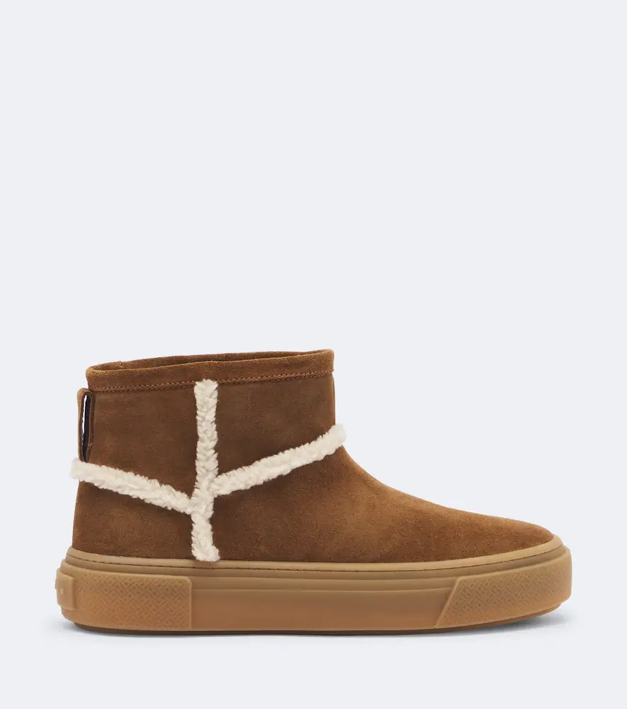 Hogan H705 shearling-trimmed suede ankle boots | Thumbnail 4