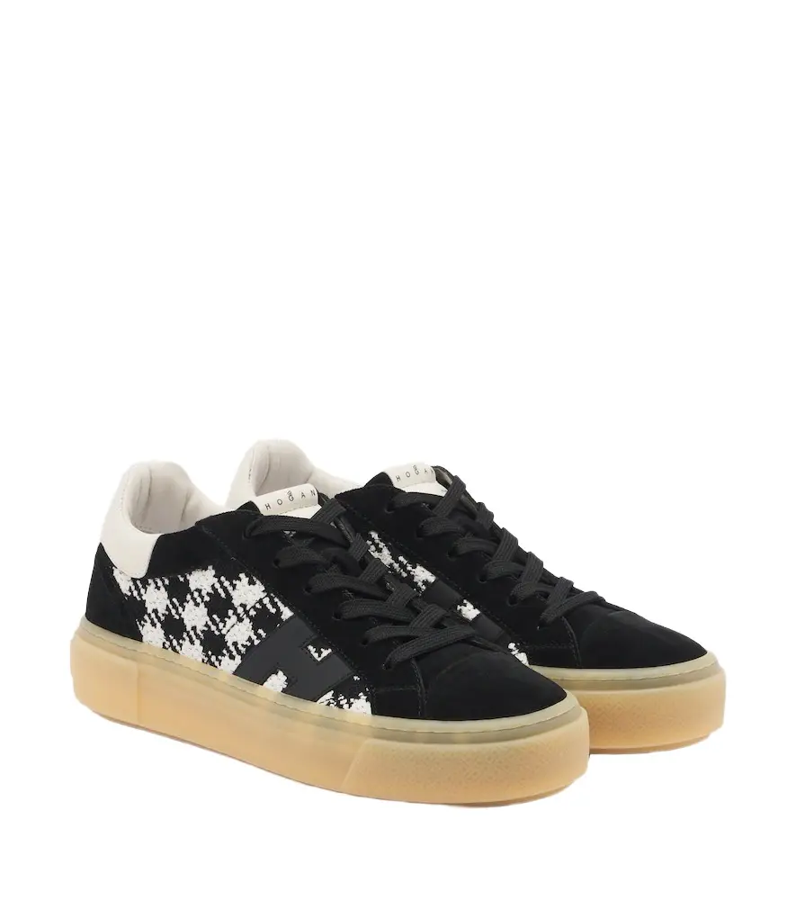 Hogan Crosswind suede-trimmed sneakers