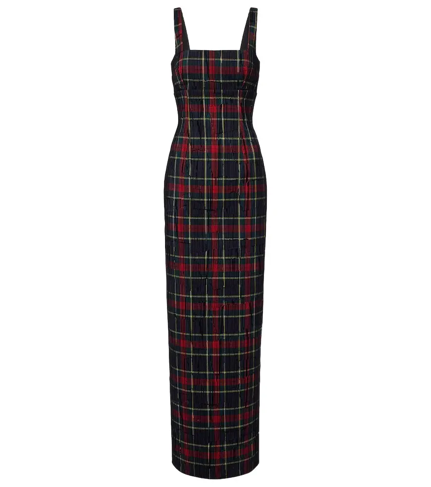 Micheline checked maxi dress