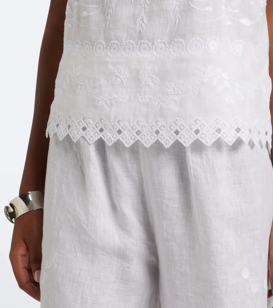 Eres Corail embroidered linen top | Thumbnail 2 Eres Corail embroidered linen top | Thumbnail 2