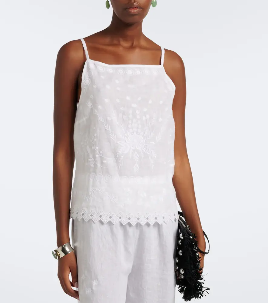 Eres Corail embroidered linen top | Thumbnail 4 Eres Corail embroidered linen top | Thumbnail 4