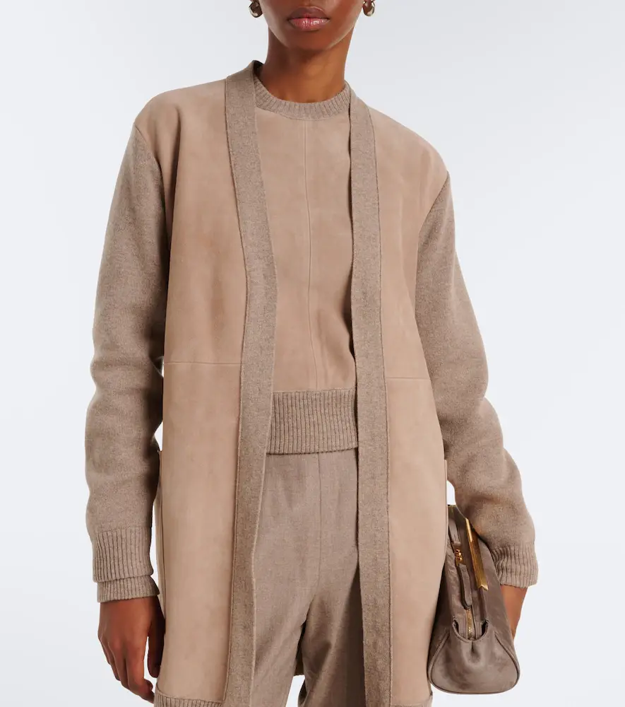 Max Mara Leather-trimmed wool and cashmere sweater | Thumbnail 3 Max Mara Leather-trimmed wool and cashmere sweater | Thumbnail 3